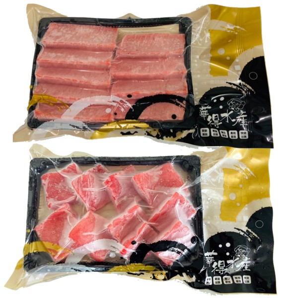 黑鮪魚皮油+鮪魚赤身生魚片2盒組(200g/盒)